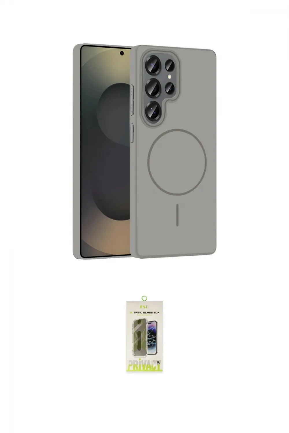 ieg™ Galaxy S25 Ultra Kılıf Siluet Doku Özel Seri - Siyah Joko Magic 5D Hayalet Cam