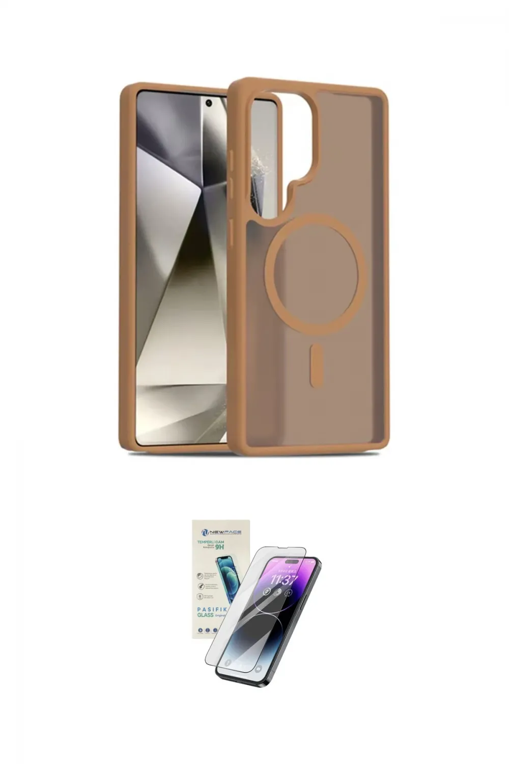 ieg™ Galaxy S25 Ultra Kılıf Siluet Minimal Prime - Şeffaf Pasifik Cam Ekran Koruyucu