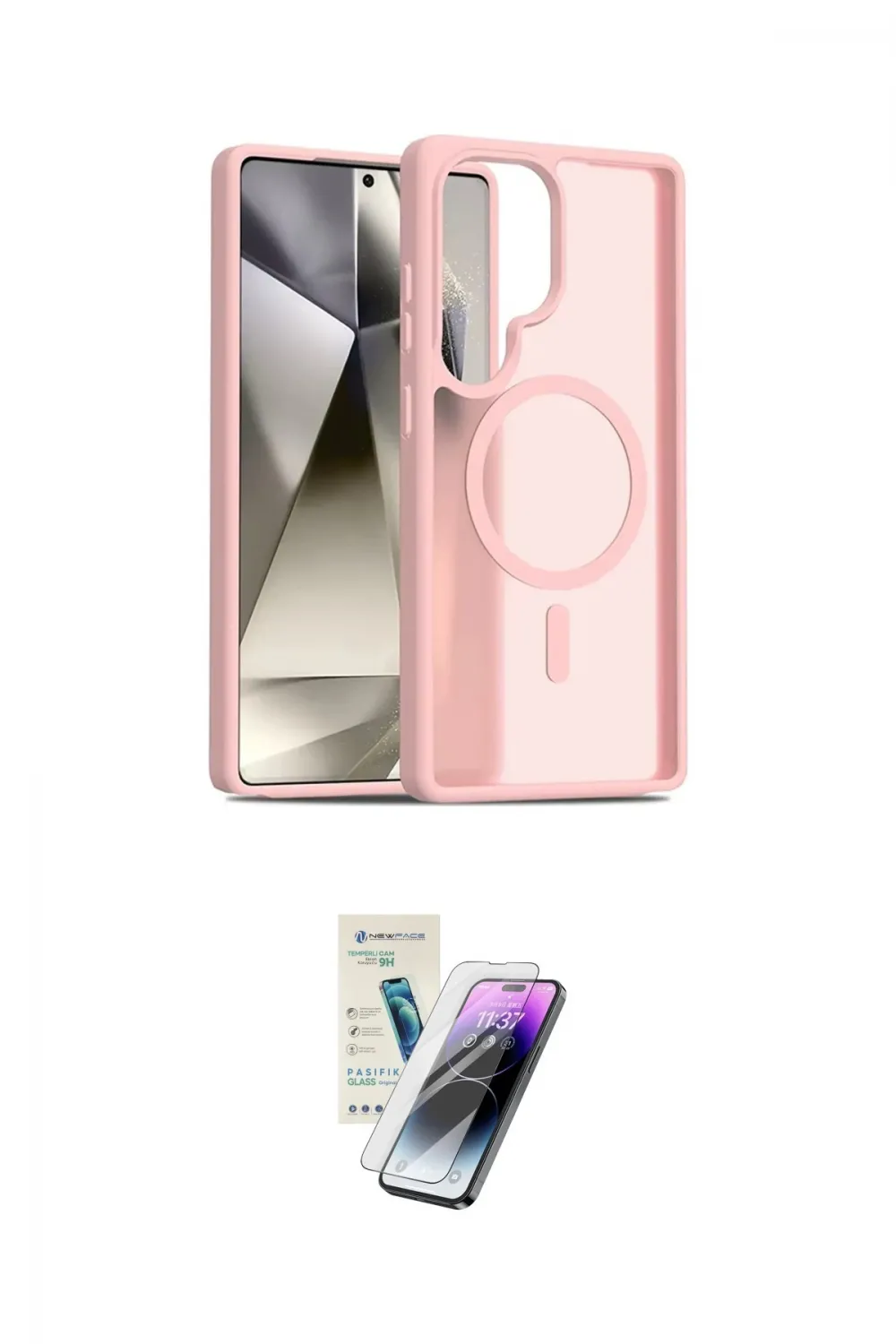 ieg™ Galaxy S25 Ultra Kılıf Siluet Minimal Prime - Şeffaf Pasifik Cam Ekran Koruyucu