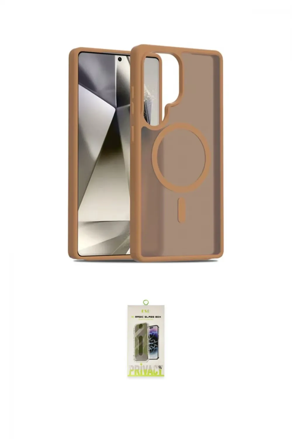 ieg™ Galaxy S25 Ultra Kılıf Siluet Minimal Prime - Siyah Joko Magic 5D Hayalet Cam