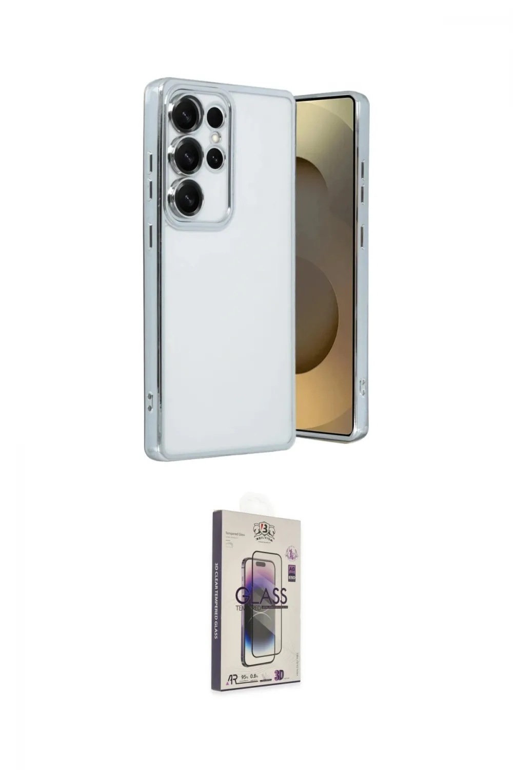 ieg™ Galaxy S25 Ultra Kılıf Vadi Minimal - Siyah Bilvis 3D Cam Ekran Koruyucu