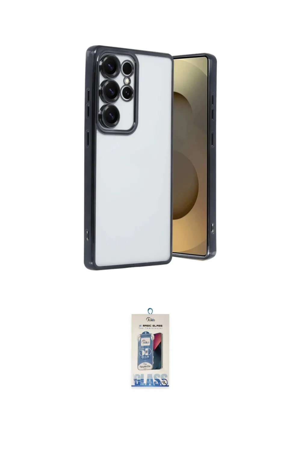 ieg™ Galaxy S25 Ultra Kılıf Vadi Minimal - Siyah Joko Magic 5D Cam
