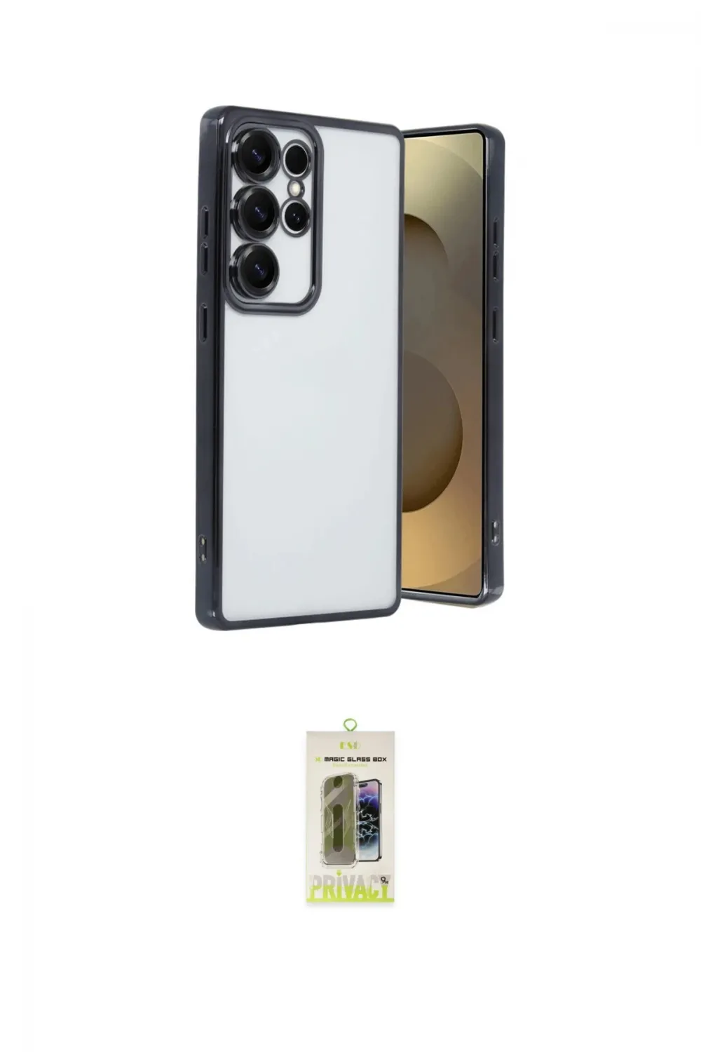 ieg™ Galaxy S25 Ultra Kılıf Vadi Minimal - Siyah Joko Magic 5D Hayalet Cam