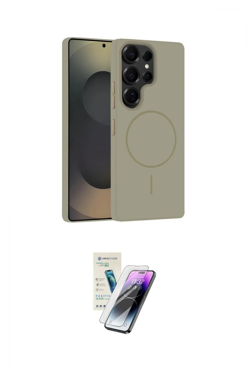 ieg™ Galaxy S25 Ultra Kılıf Yankı Form Serisi - Şeffaf Pasifik Cam Ekran Koruyucu
