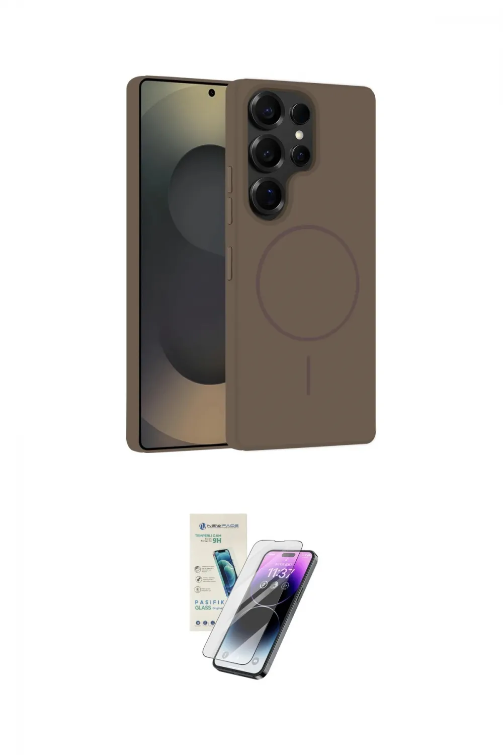 ieg™ Galaxy S25 Ultra Kılıf Yankı Form Serisi - Şeffaf Pasifik Cam Ekran Koruyucu