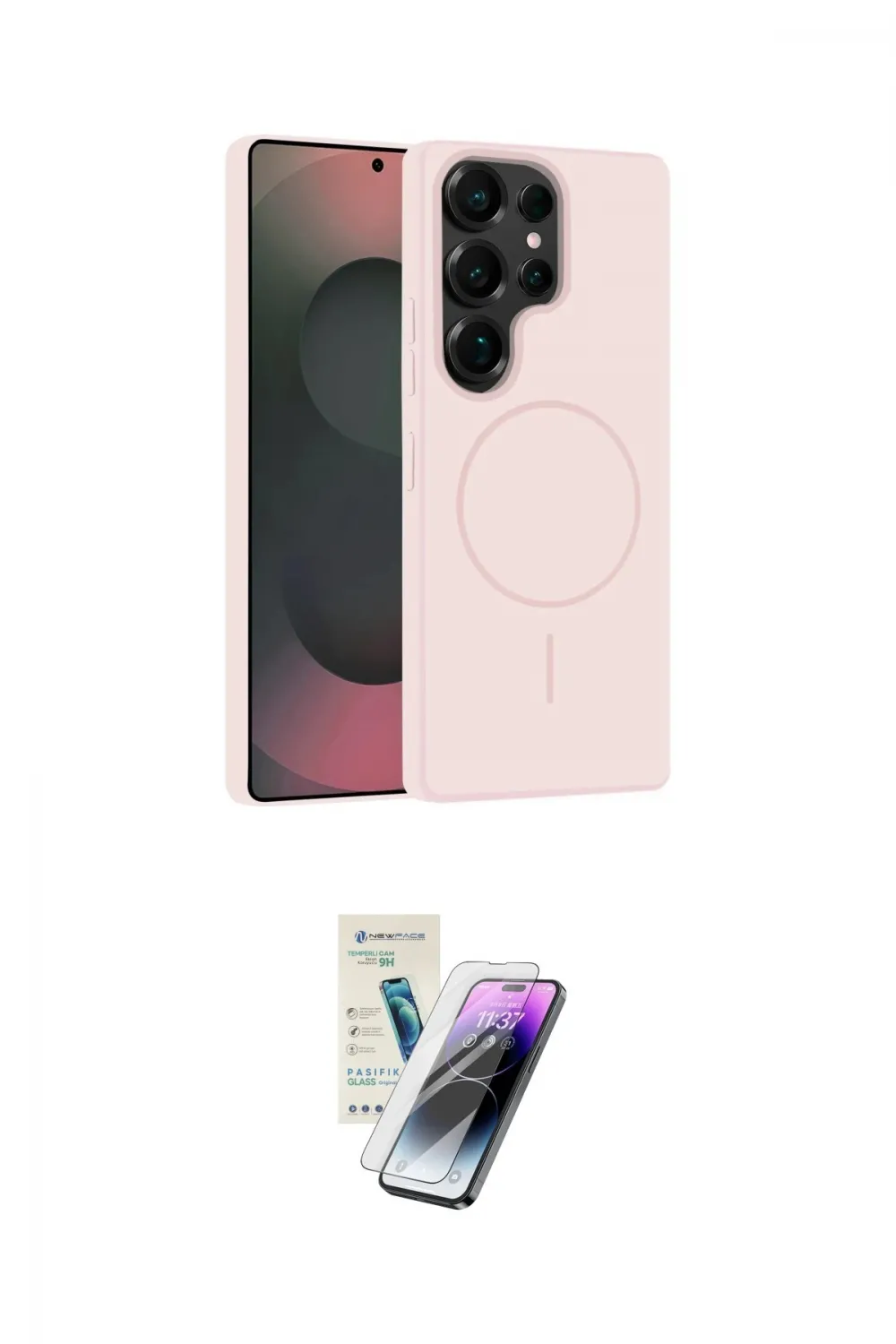 ieg™ Galaxy S25 Ultra Kılıf Yankı Form Serisi - Şeffaf Pasifik Cam Ekran Koruyucu
