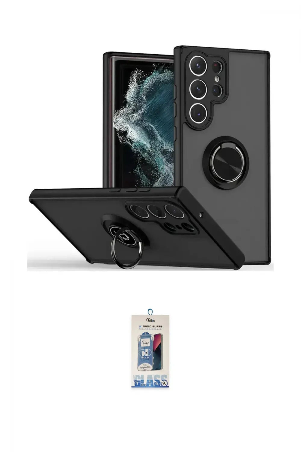 ieg™ Galaxy S25 Ultra Kılıf Yörünge Çizgi - Siyah Joko Magic 5D Cam
