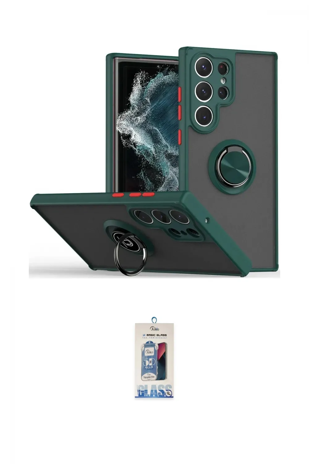 ieg™ Galaxy S25 Ultra Kılıf Yörünge Çizgi - Siyah Joko Magic 5D Cam
