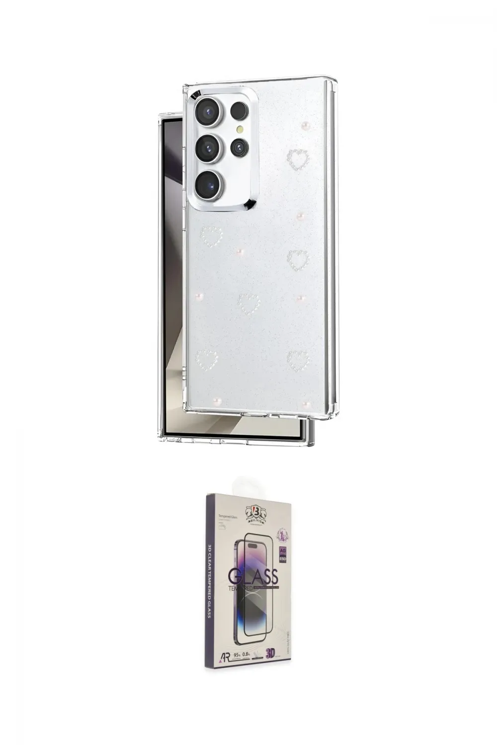 ieg™ Galaxy S25 Ultra Kılıf Yörünge Form - Siyah Bilvis 3D Cam Ekran Koruyucu