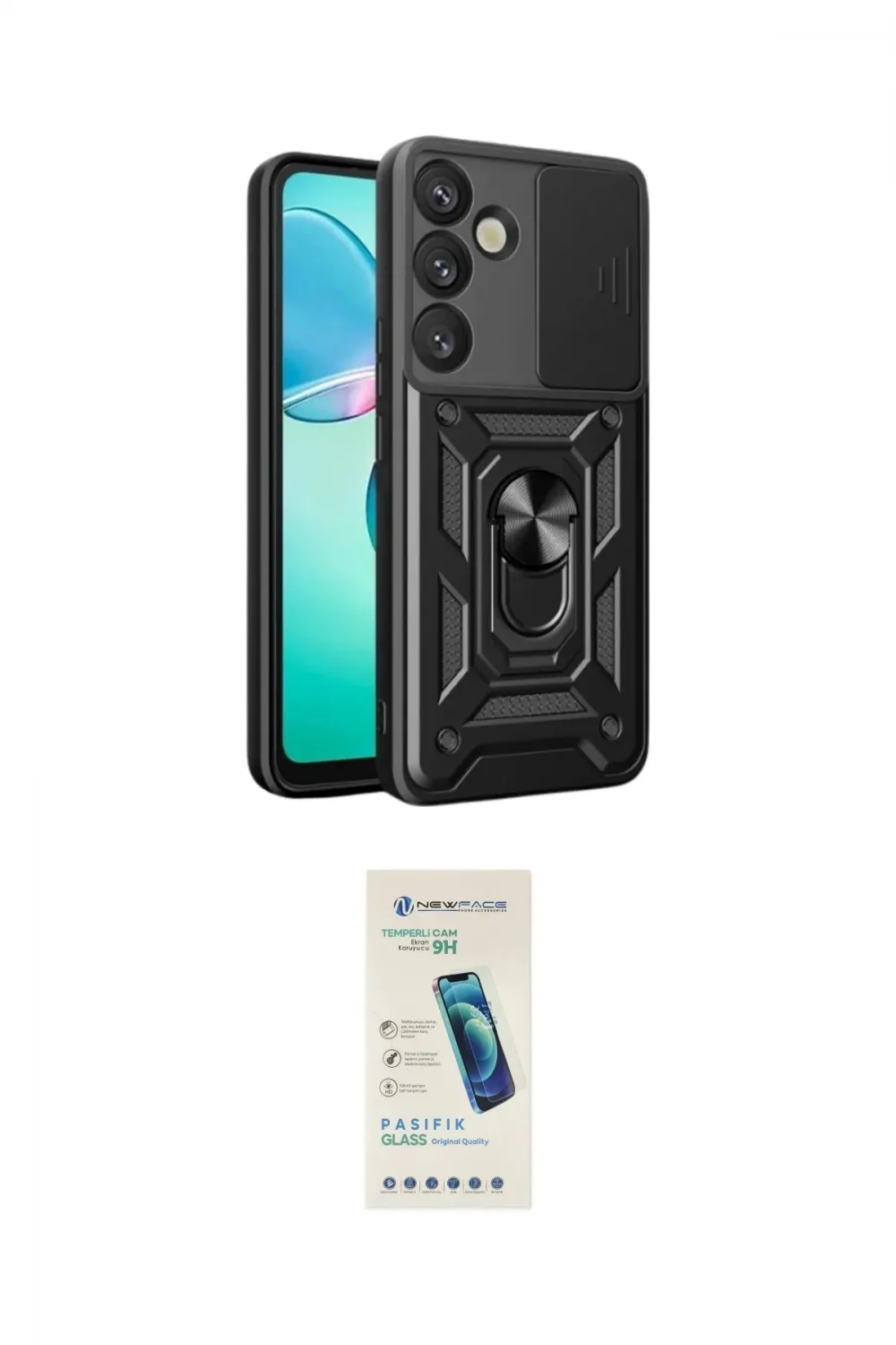 ieg™ Galaxy S26 Kılıf Ahenk Klasik - Şeffaf Pasifik Cam Ekran Koruyucu