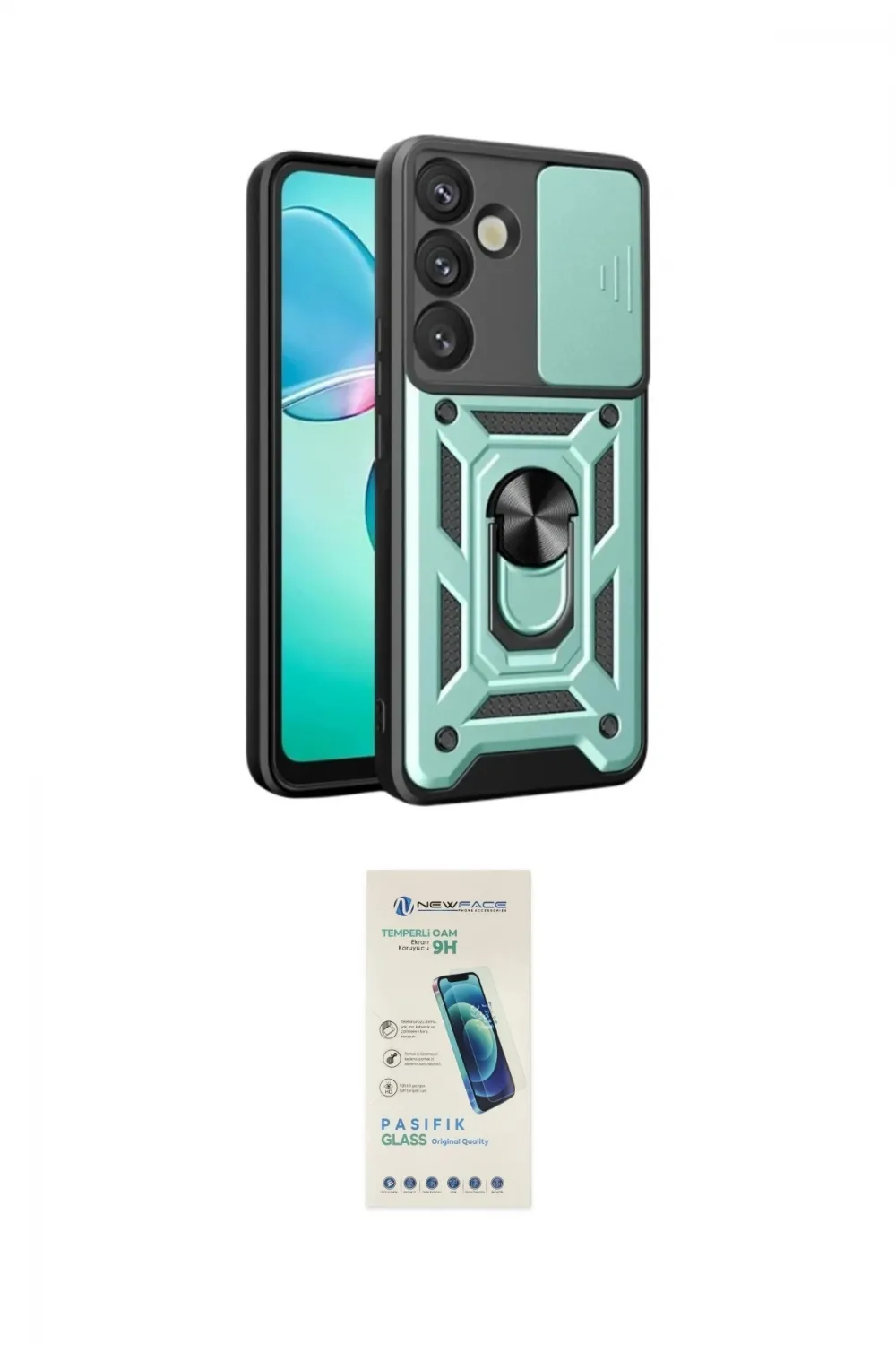 ieg™ Galaxy S26 Kılıf Ahenk Klasik - Şeffaf Pasifik Cam Ekran Koruyucu