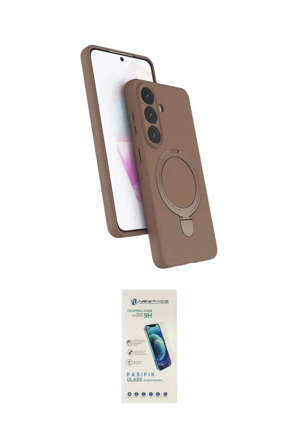 ieg™ Galaxy S26 Kılıf İz Işık Koleksiyonu - Şeffaf Pasifik Cam Ekran Koruyucu