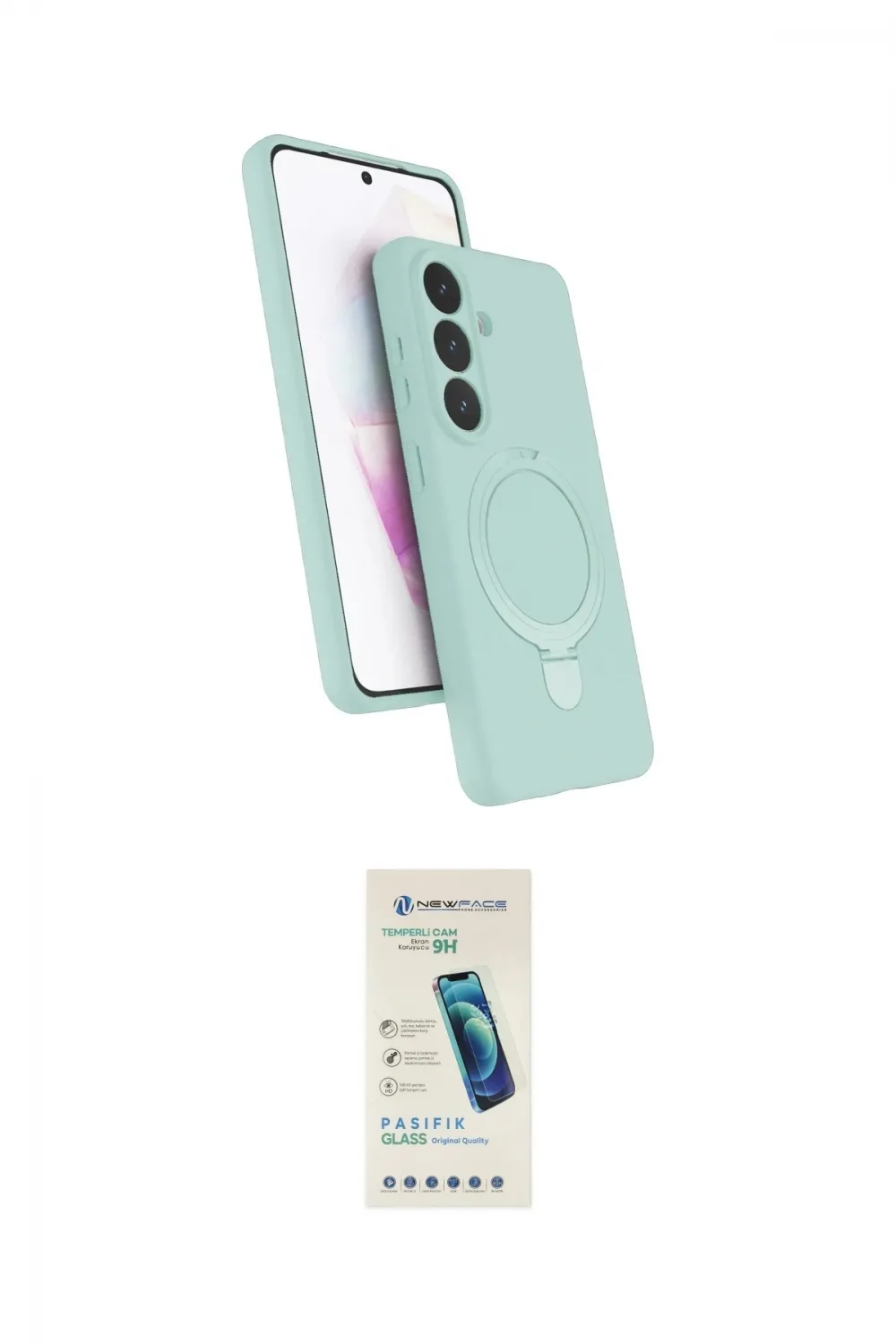 ieg™ Galaxy S26 Kılıf İz Işık Koleksiyonu - Şeffaf Pasifik Cam Ekran Koruyucu