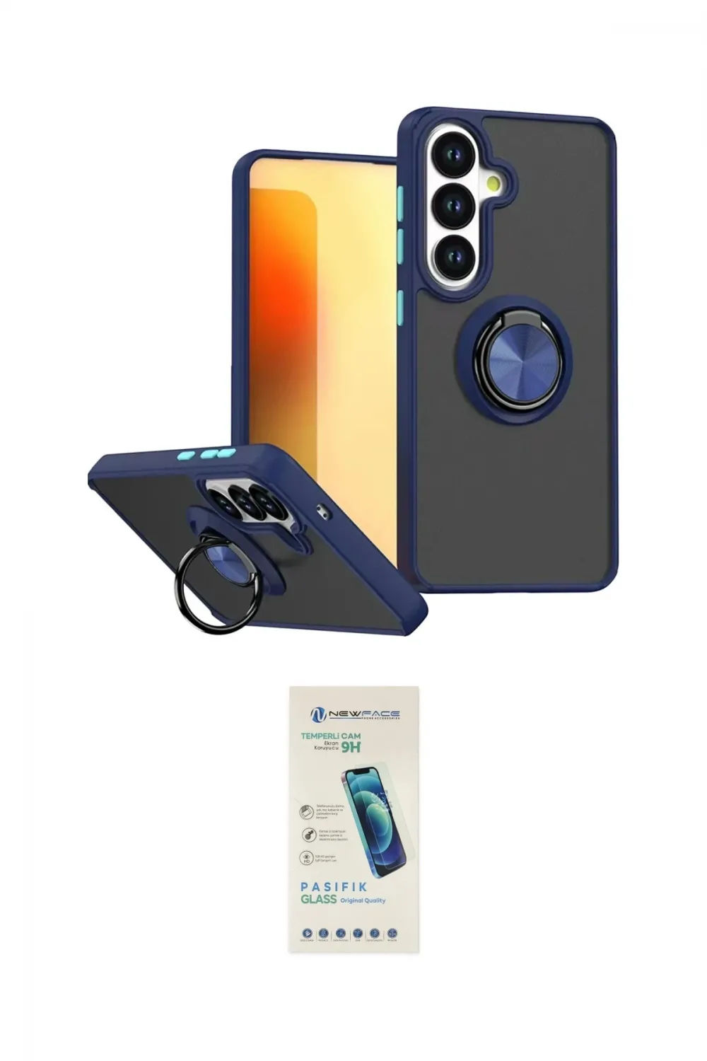 ieg™ Galaxy S26 Kılıf Yörünge Çizgi - Şeffaf Pasifik Cam Ekran Koruyucu