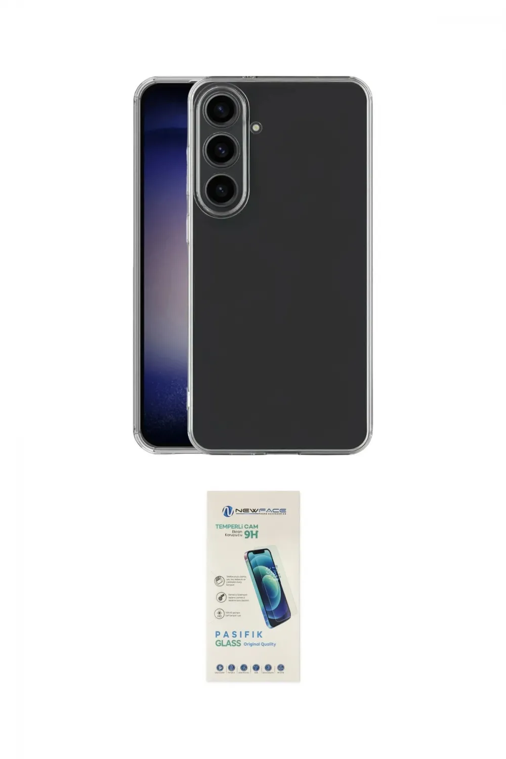 ieg™ Galaxy S26 Kılıf Zirve Doku - Şeffaf Pasifik Cam Ekran Koruyucu