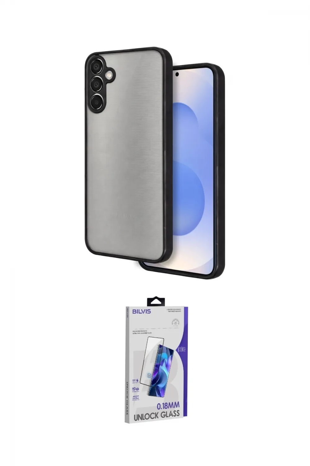 ieg™ Galaxy S26 Plus Kılıf Ahenk Çizgi Serisi - Siyah Bilvis 3D Cam Ekran Koruyucu