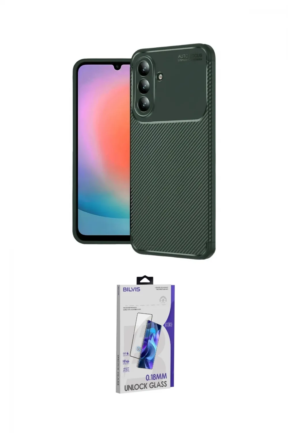 ieg™ Galaxy S26 Plus Kılıf Eksen Form Prime - Siyah Bilvis 3D Cam Ekran Koruyucu