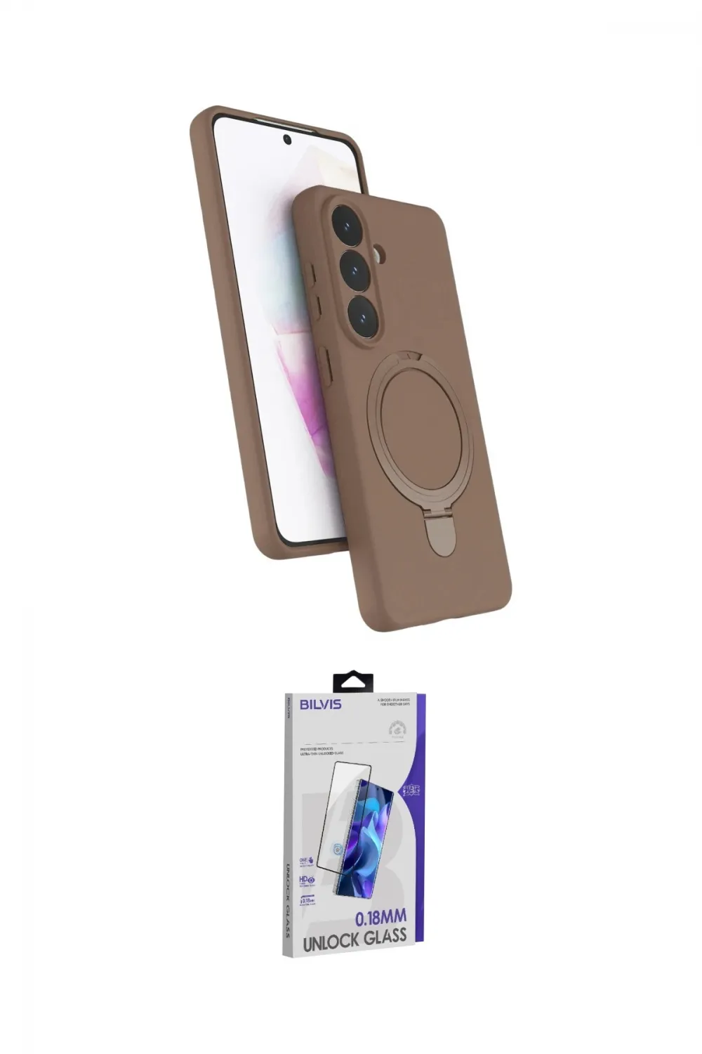ieg™ Galaxy S26 Plus Kılıf İz Işık Koleksiyonu - Siyah Bilvis 3D Cam Ekran Koruyucu