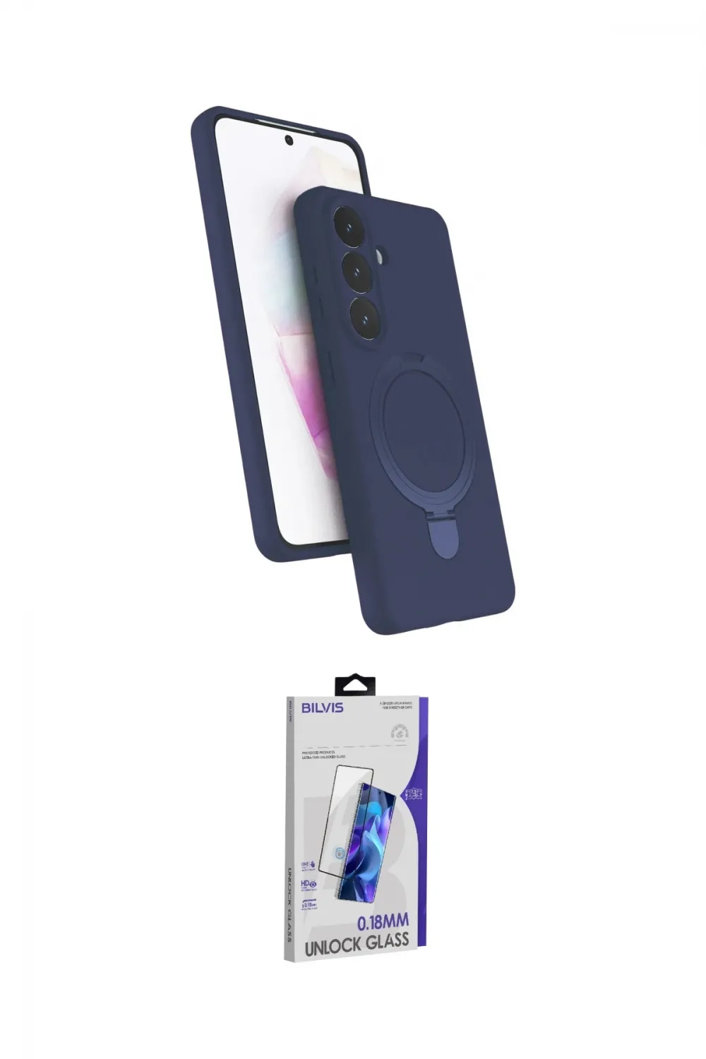 ieg™ Galaxy S26 Plus Kılıf İz Işık Koleksiyonu - Siyah Bilvis 3D Cam Ekran Koruyucu