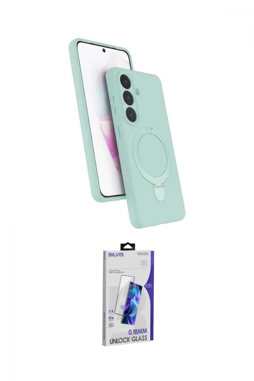 ieg™ Galaxy S26 Plus Kılıf İz Işık Koleksiyonu - Siyah Bilvis 3D Cam Ekran Koruyucu