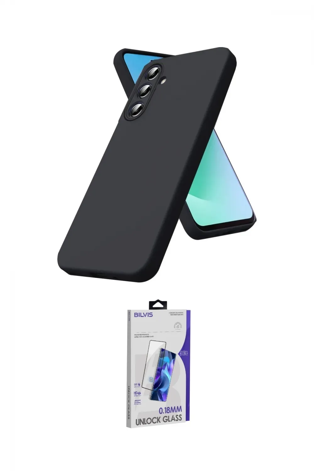 ieg™ Galaxy S26 Plus Kılıf Kozmos Yansıma Özel Seri - Siyah Bilvis 3D Cam Ekran Koruyucu