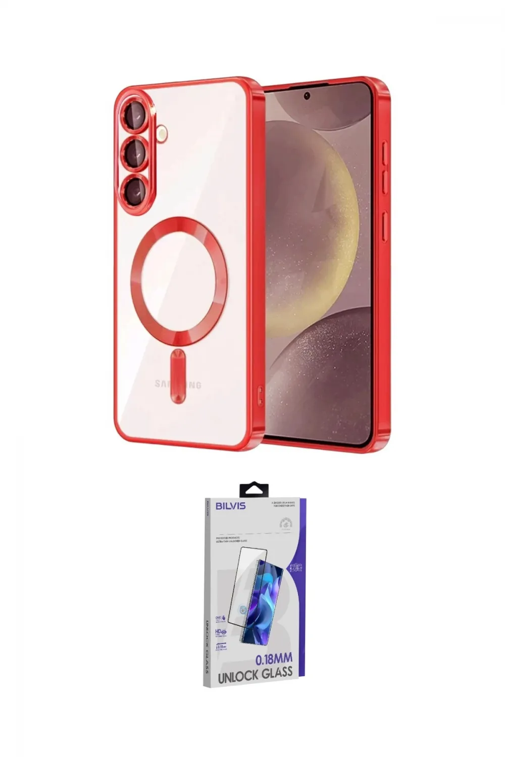 ieg™ Galaxy S26 Plus Kılıf Nova Işık Özel Seri - Siyah Bilvis 3D Cam Ekran Koruyucu