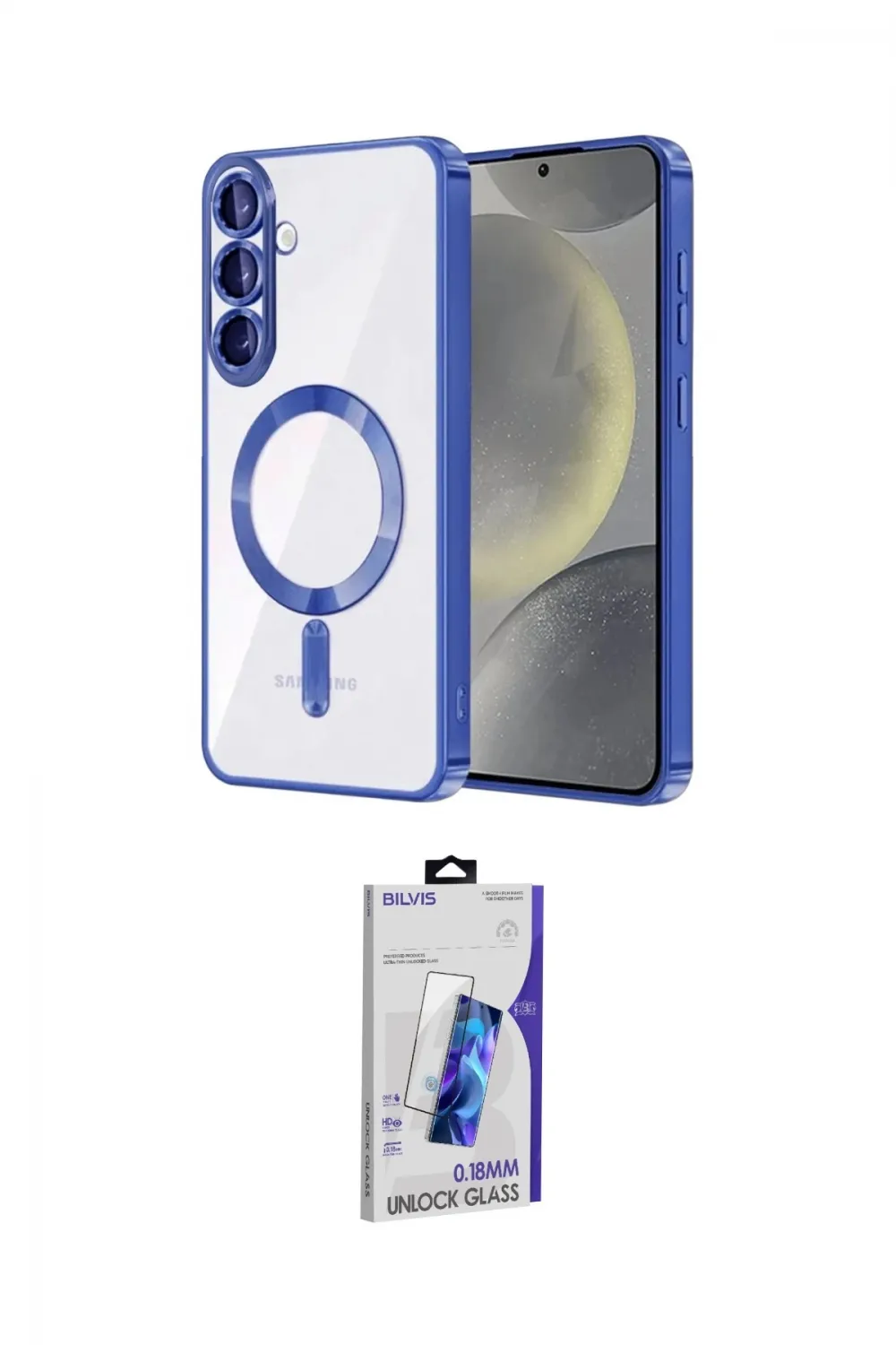 ieg™ Galaxy S26 Plus Kılıf Nova Işık Özel Seri - Siyah Bilvis 3D Cam Ekran Koruyucu