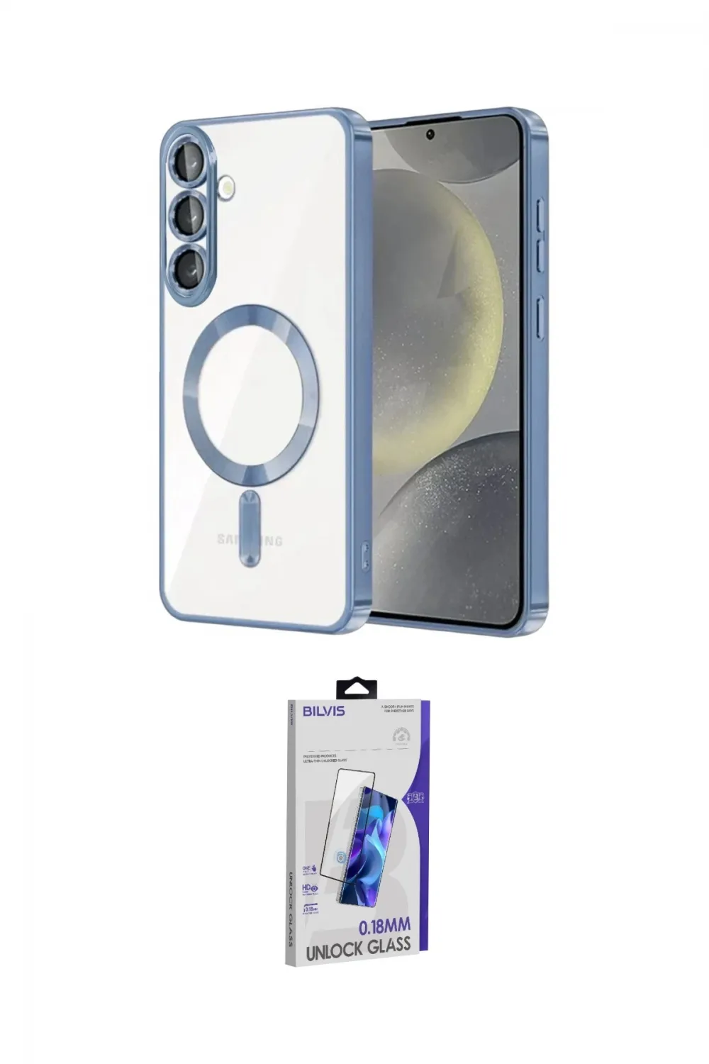 ieg™ Galaxy S26 Plus Kılıf Nova Işık Özel Seri - Siyah Bilvis 3D Cam Ekran Koruyucu
