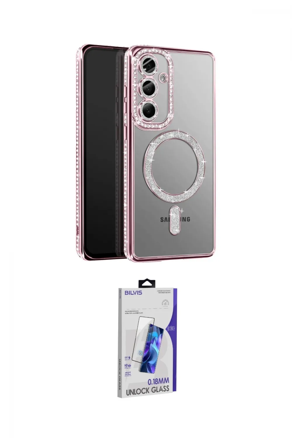 ieg™ Galaxy S26 Plus Kılıf Siluet Işık Serisi - Siyah Bilvis 3D Cam Ekran Koruyucu