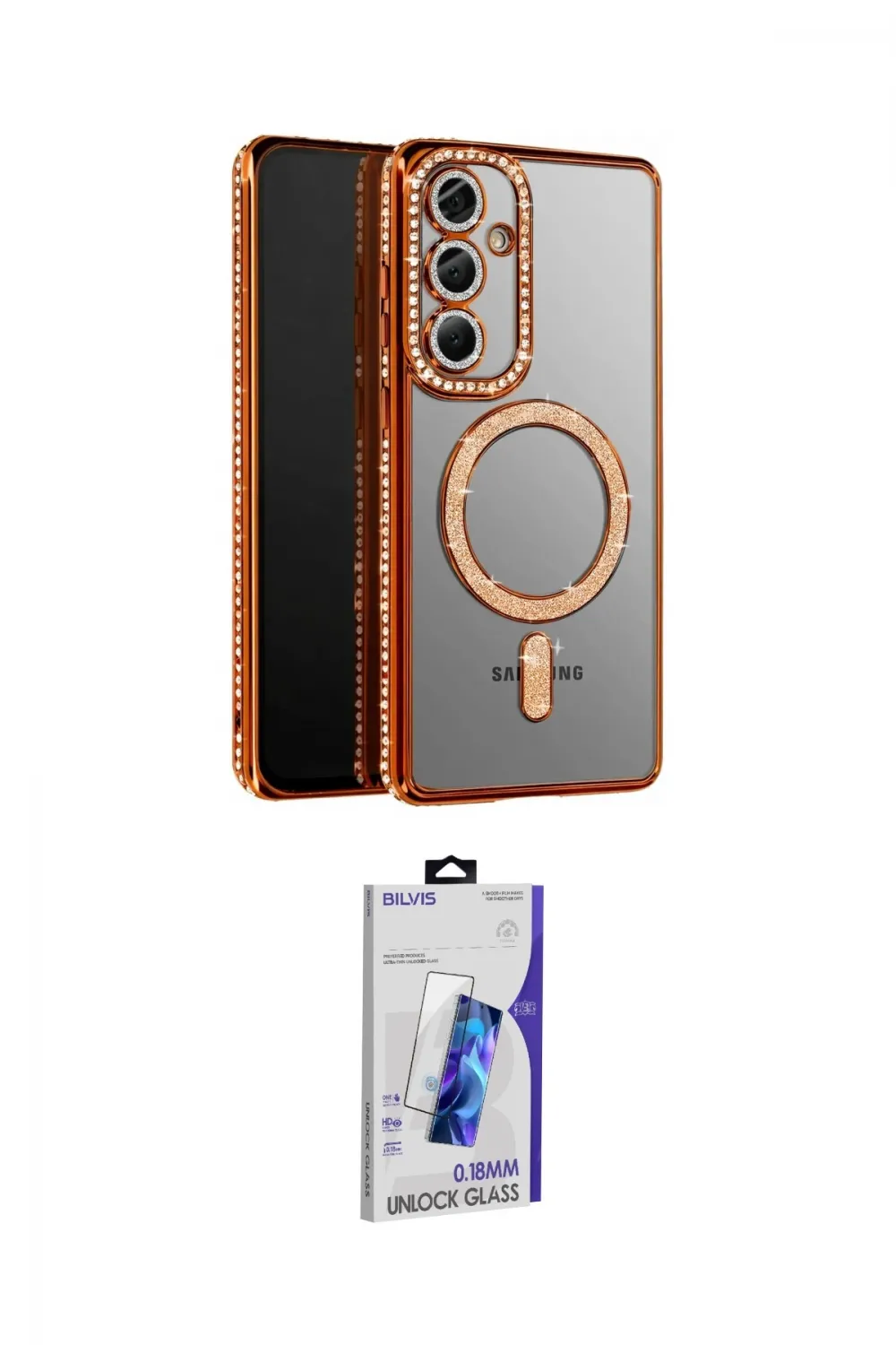 ieg™ Galaxy S26 Plus Kılıf Siluet Işık Serisi - Siyah Bilvis 3D Cam Ekran Koruyucu
