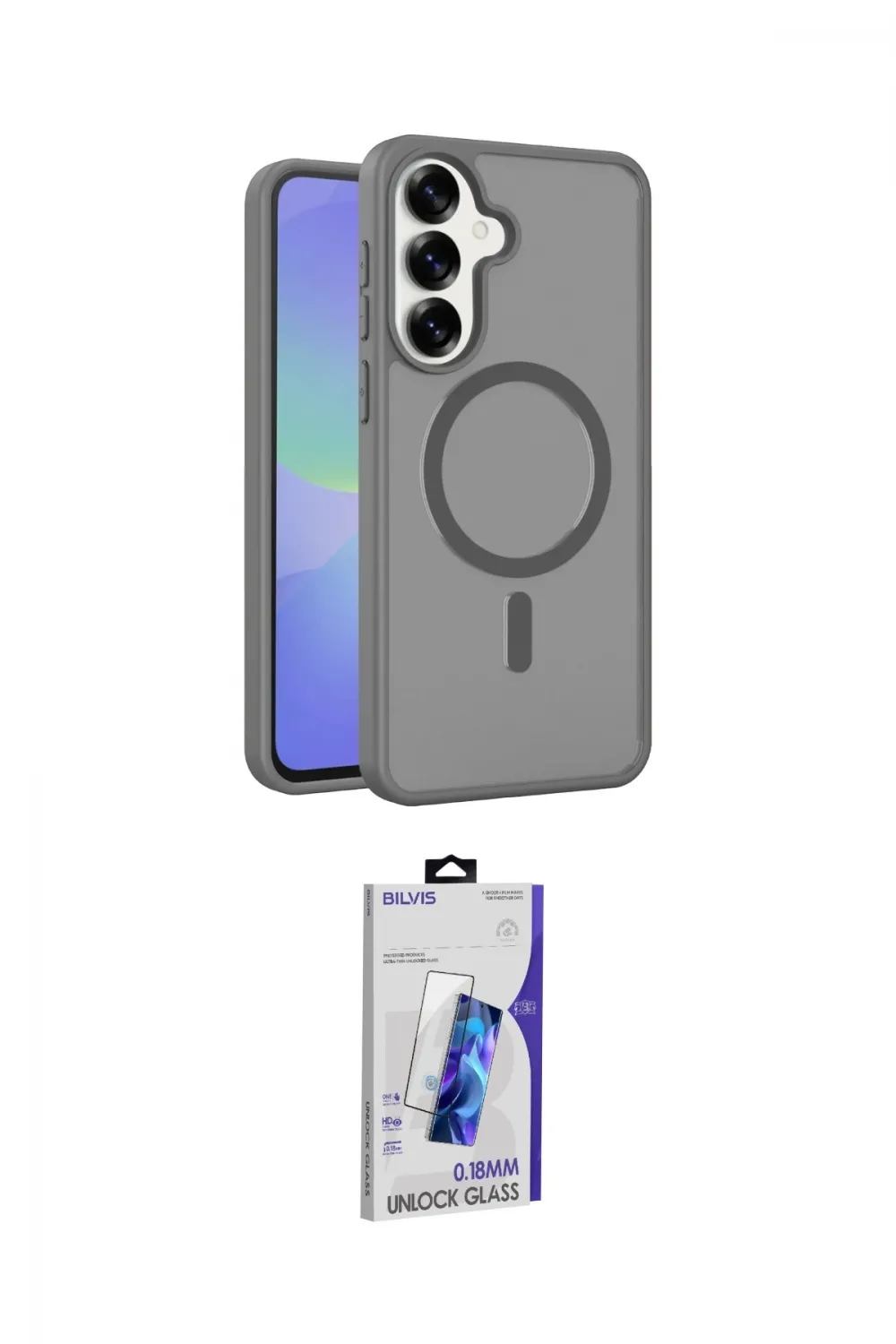 ieg™ Galaxy S26 Plus Kılıf Siluet Minimal Prime - Siyah Bilvis 3D Cam Ekran Koruyucu