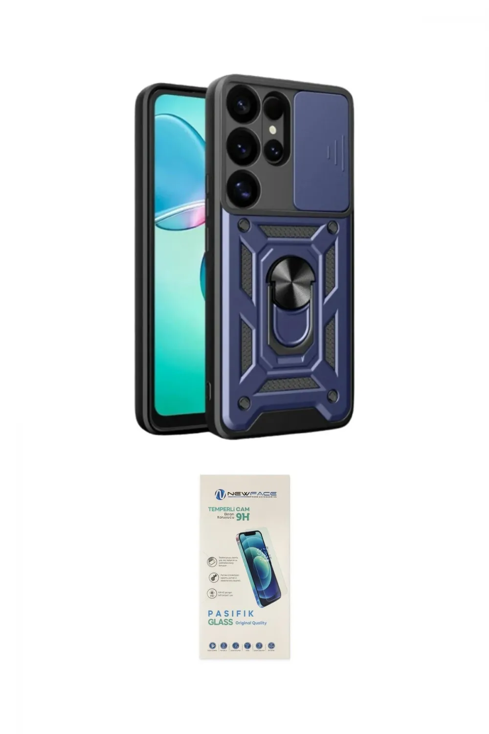 ieg™ Galaxy S26 Ultra Kılıf Ahenk Klasik - Şeffaf Pasifik Cam Ekran Koruyucu
