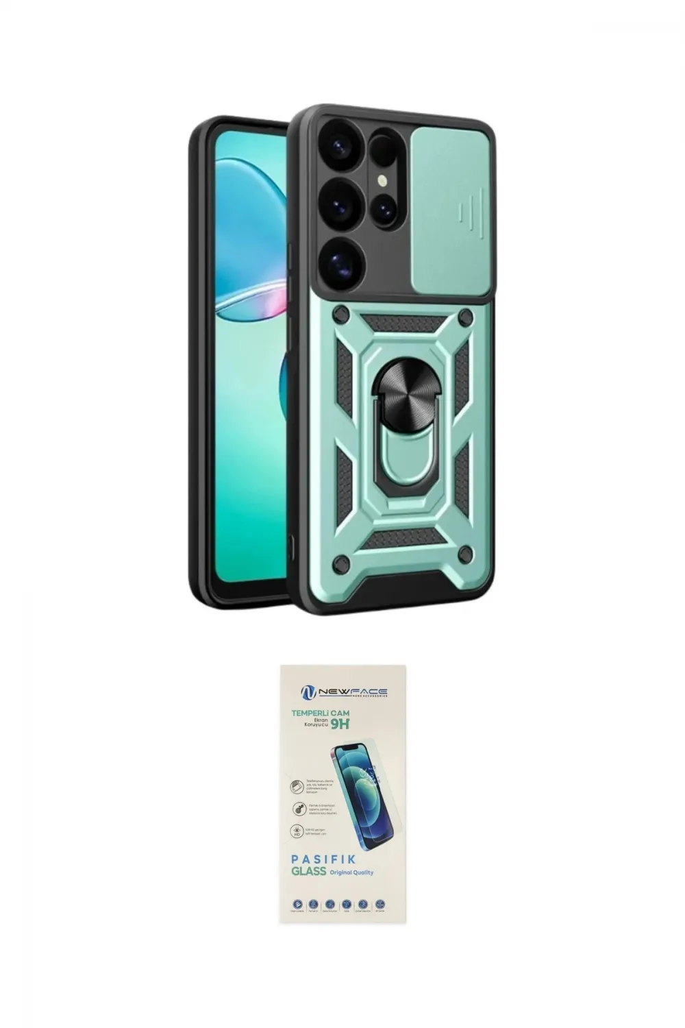 ieg™ Galaxy S26 Ultra Kılıf Ahenk Klasik - Şeffaf Pasifik Cam Ekran Koruyucu