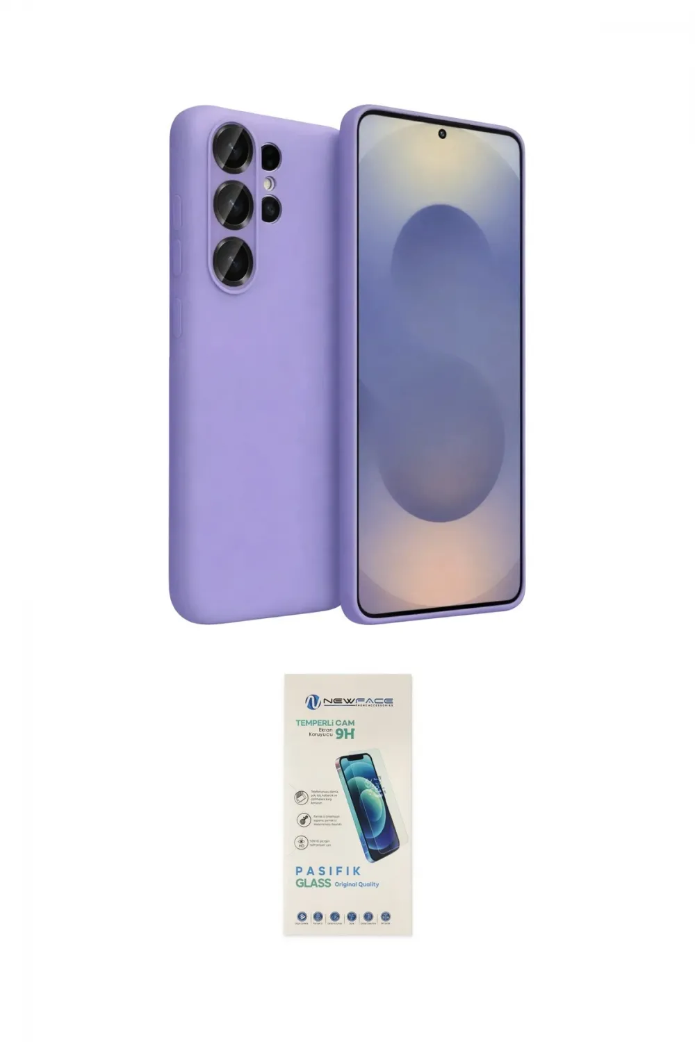 ieg™ Galaxy S26 Ultra Kılıf Ahenk Serisi - Şeffaf Pasifik Cam Ekran Koruyucu