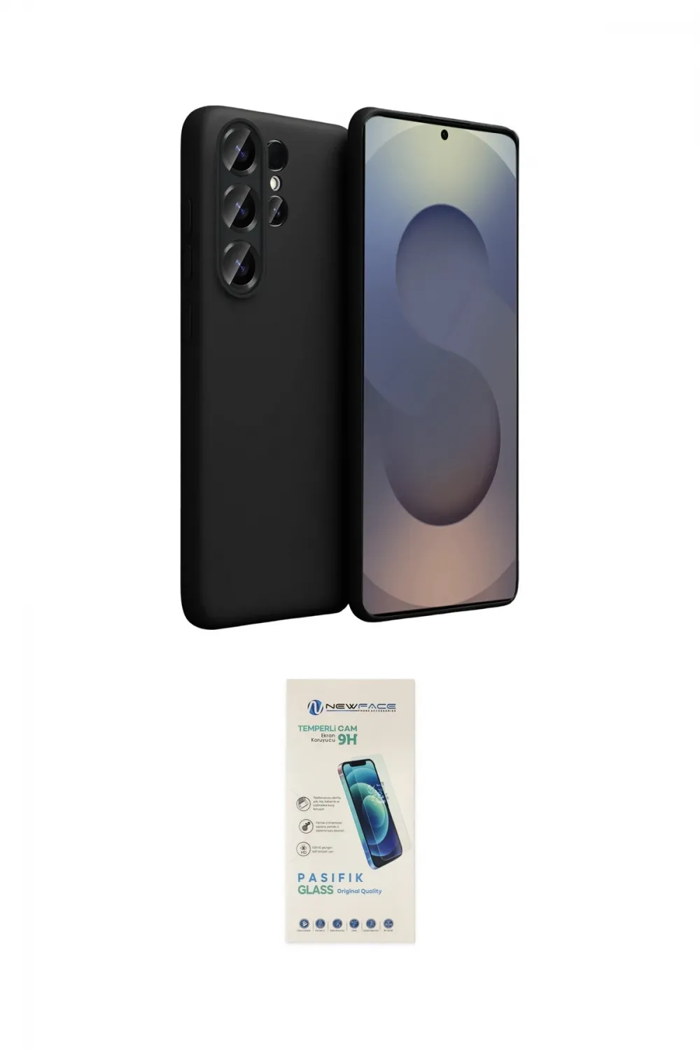 ieg™ Galaxy S26 Ultra Kılıf Ahenk Serisi - Şeffaf Pasifik Cam Ekran Koruyucu