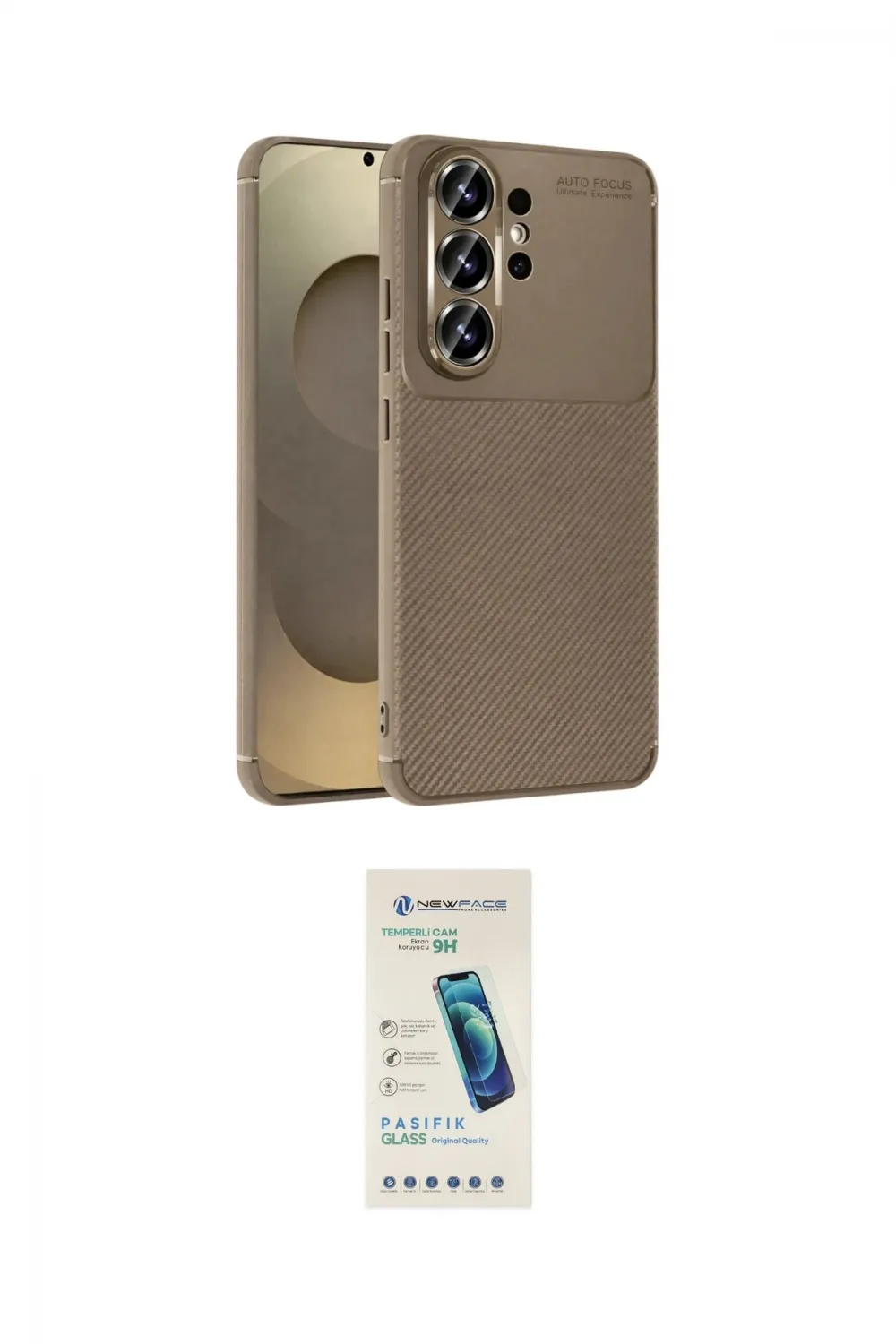 ieg™ Galaxy S26 Ultra Kılıf Eksen Form Prime - Şeffaf Pasifik Cam Ekran Koruyucu