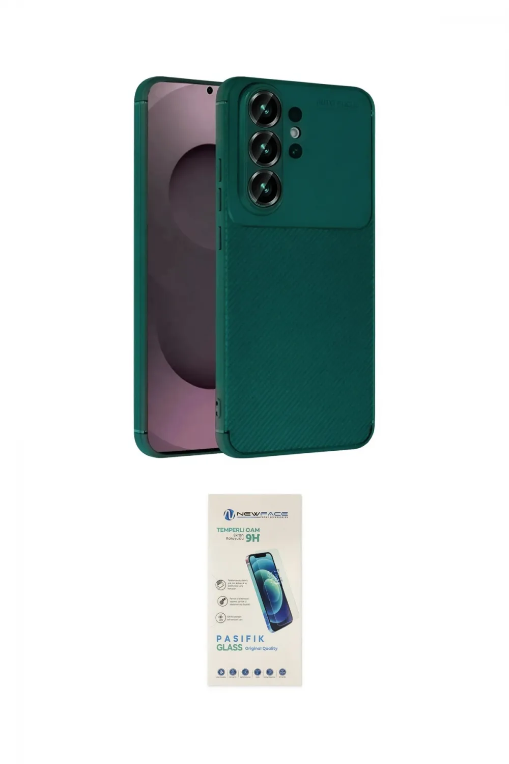 ieg™ Galaxy S26 Ultra Kılıf Eksen Form Prime - Şeffaf Pasifik Cam Ekran Koruyucu