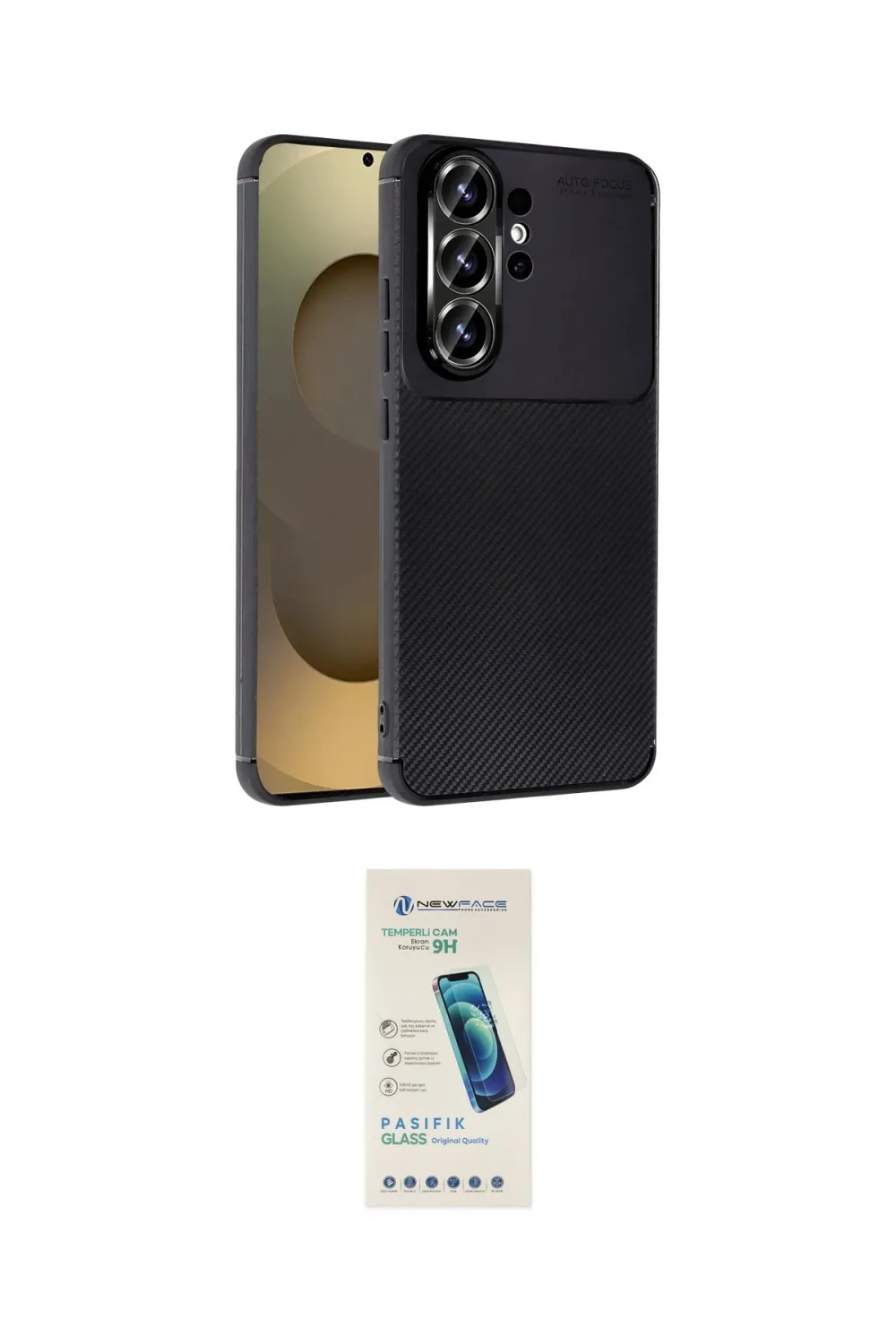 ieg™ Galaxy S26 Ultra Kılıf Eksen Form Prime - Şeffaf Pasifik Cam Ekran Koruyucu