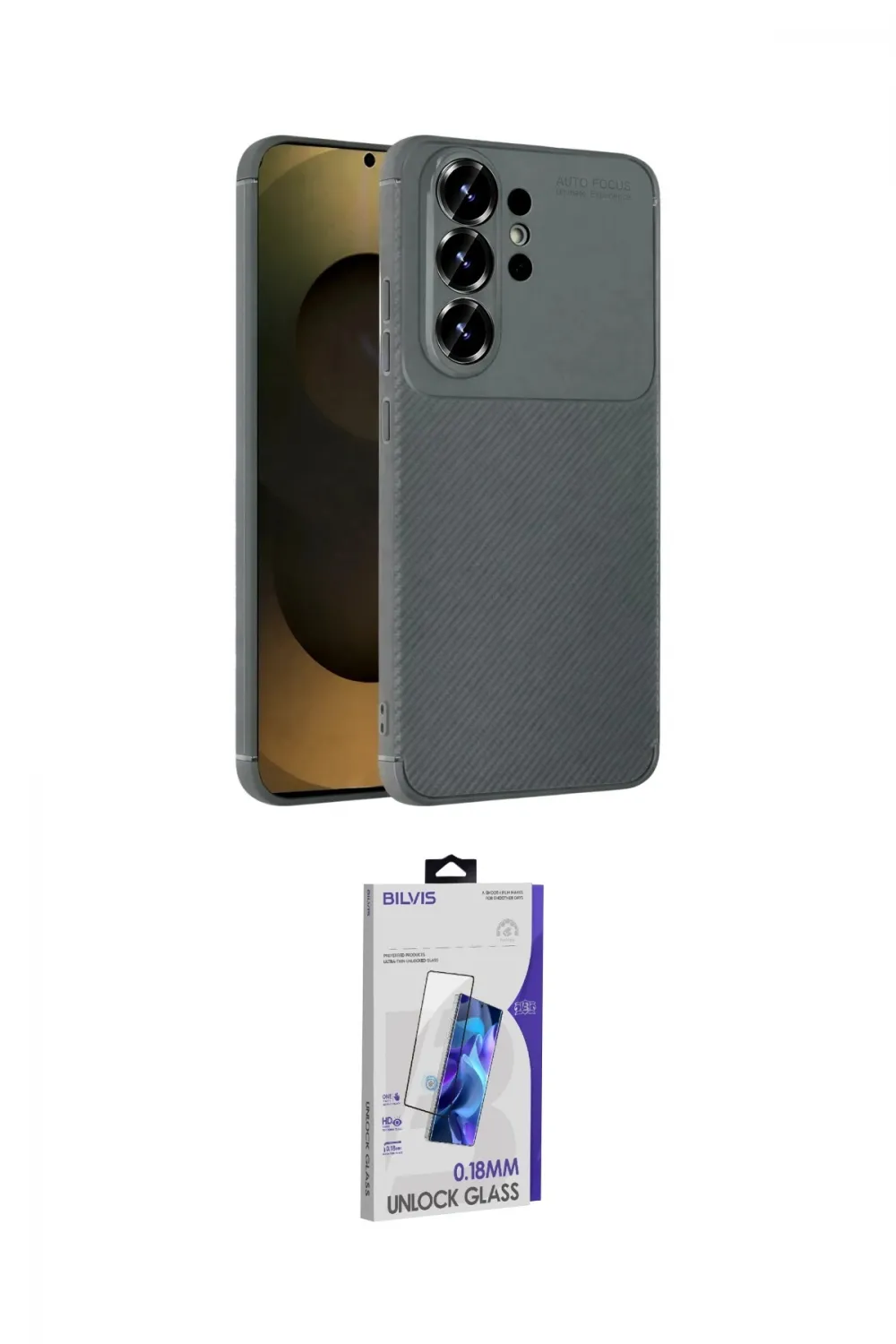 ieg™ Galaxy S26 Ultra Kılıf Eksen Form Prime - Siyah Bilvis 3D Cam Ekran Koruyucu