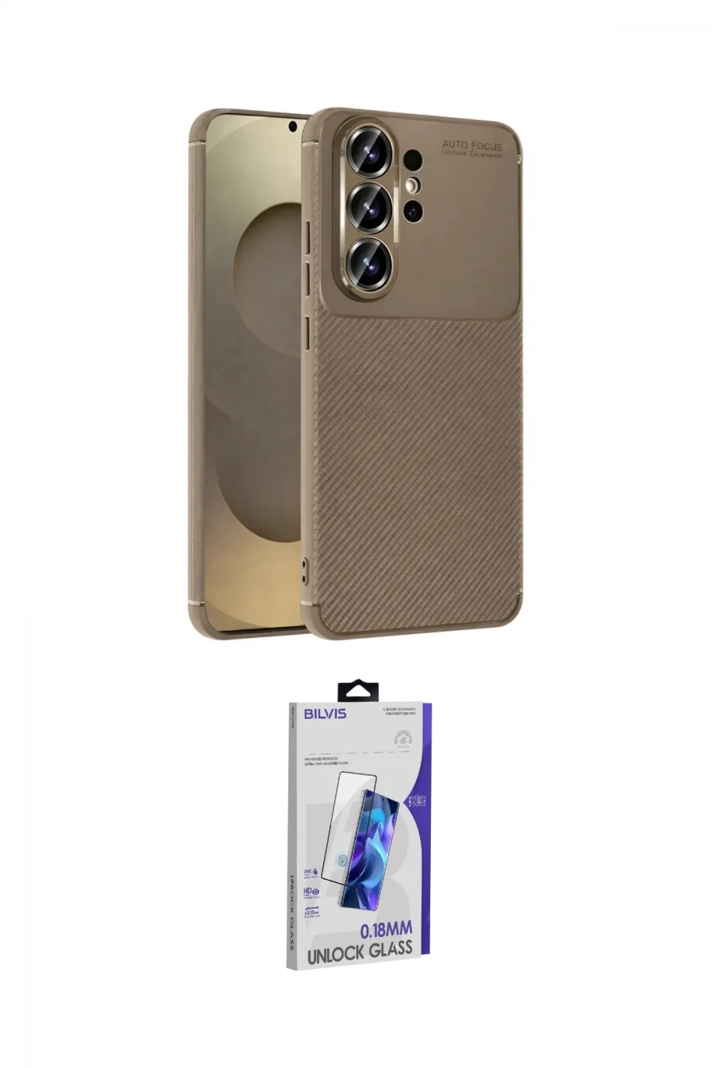 ieg™ Galaxy S26 Ultra Kılıf Eksen Form Prime - Siyah Bilvis 3D Cam Ekran Koruyucu