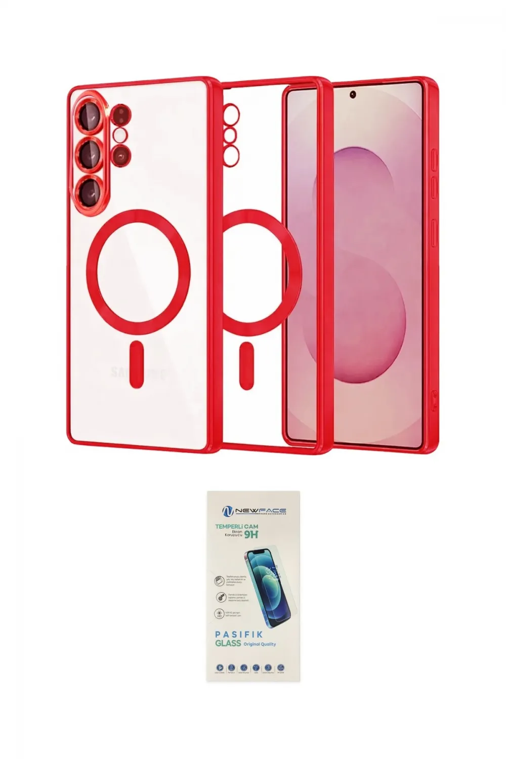 ieg™ Galaxy S26 Ultra Kılıf Nova Işık Özel Seri - Şeffaf Pasifik Cam Ekran Koruyucu