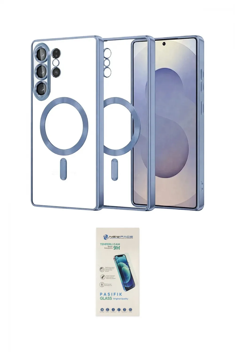 ieg™ Galaxy S26 Ultra Kılıf Nova Işık Özel Seri - Şeffaf Pasifik Cam Ekran Koruyucu