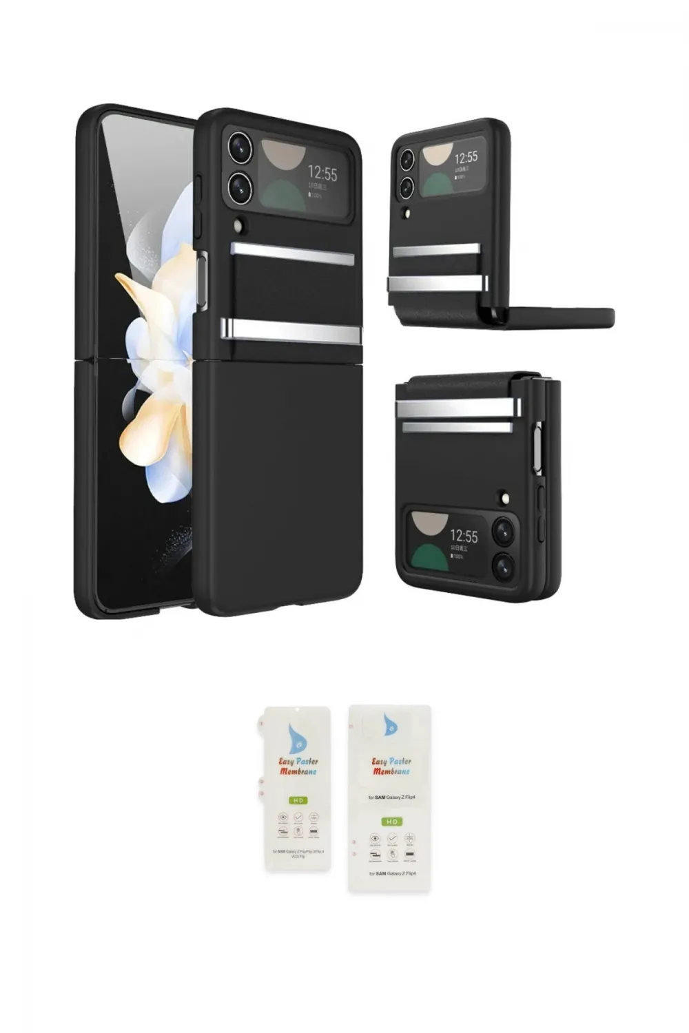 ieg™ Galaxy Z Flip 3 Kılıf Nova Modern Prime - Şeffaf Samsung Flip Aksesuarları