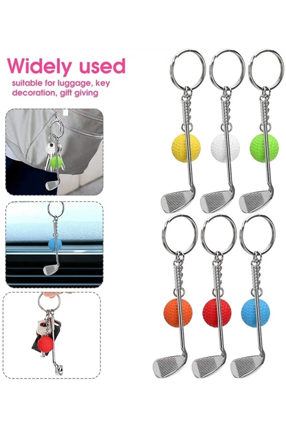 ieg™  Gerçekçi Golf Tasarımlı Şık Anahtarlık Kolye Çanta Süsü Golf Keychain