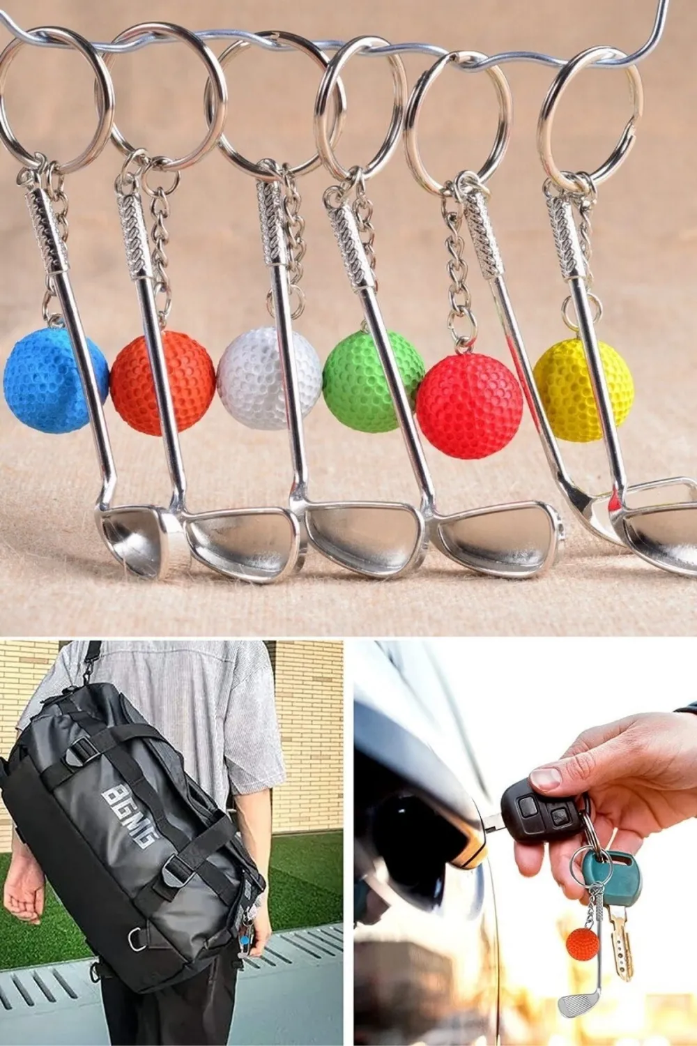ieg™  Gerçekçi Golf Tasarımlı Şık Anahtarlık Kolye Çanta Süsü Golf Keychain