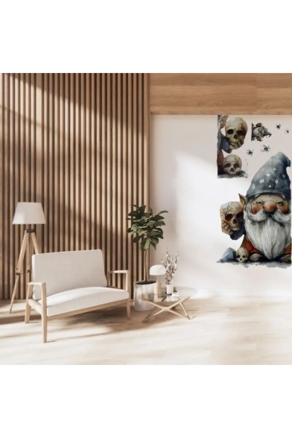 Gotik Cüce ve Kafatası Duvar Sticker Seti