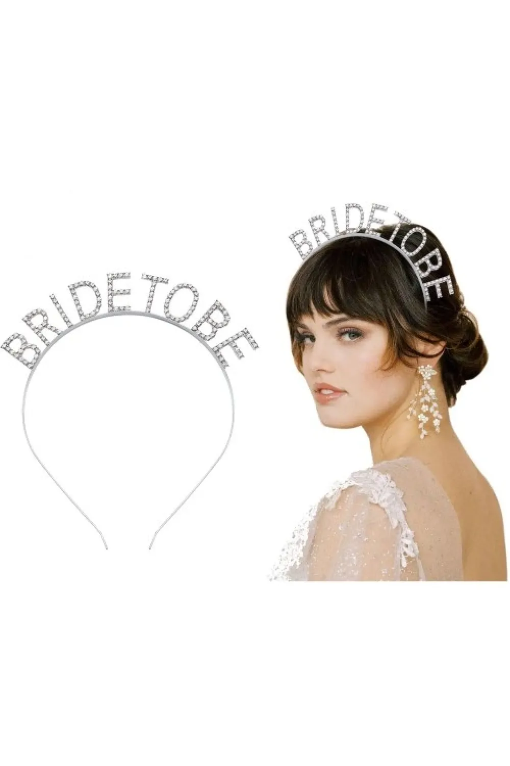 Gümüş Kaplama Kristal Taşlı Bride To Be Gelin Tacı
