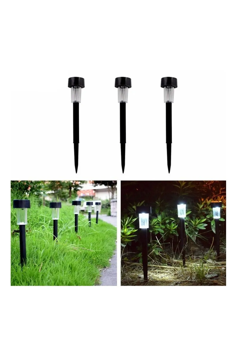Güneş Enerjili Bahçe Lambası Plastik Saplama 10lu Set