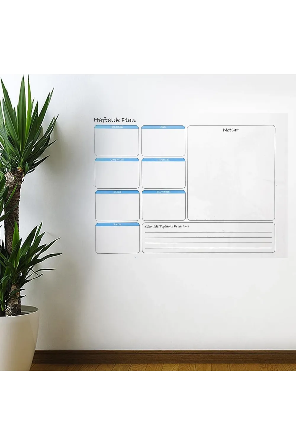 Haftalık Planlayıcı Manyetik Duvar Stickerı Takvim 56 cm x 70 cm