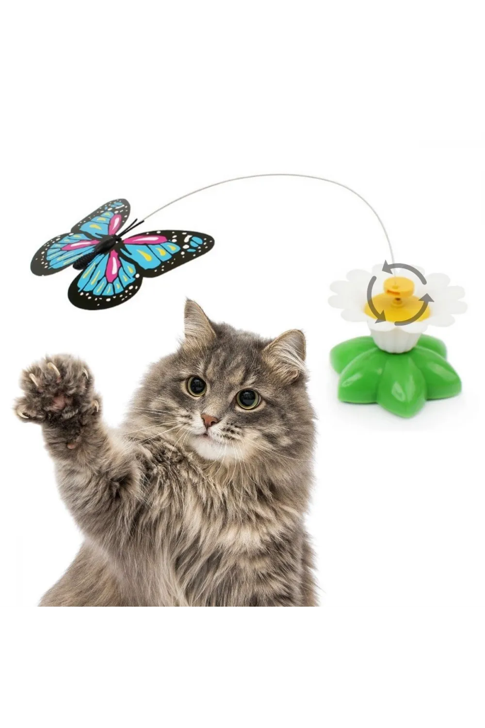 ieg™  Hareketli Dönen Kelebek - Kedi Oyuncağı ( Pille Çalışır)